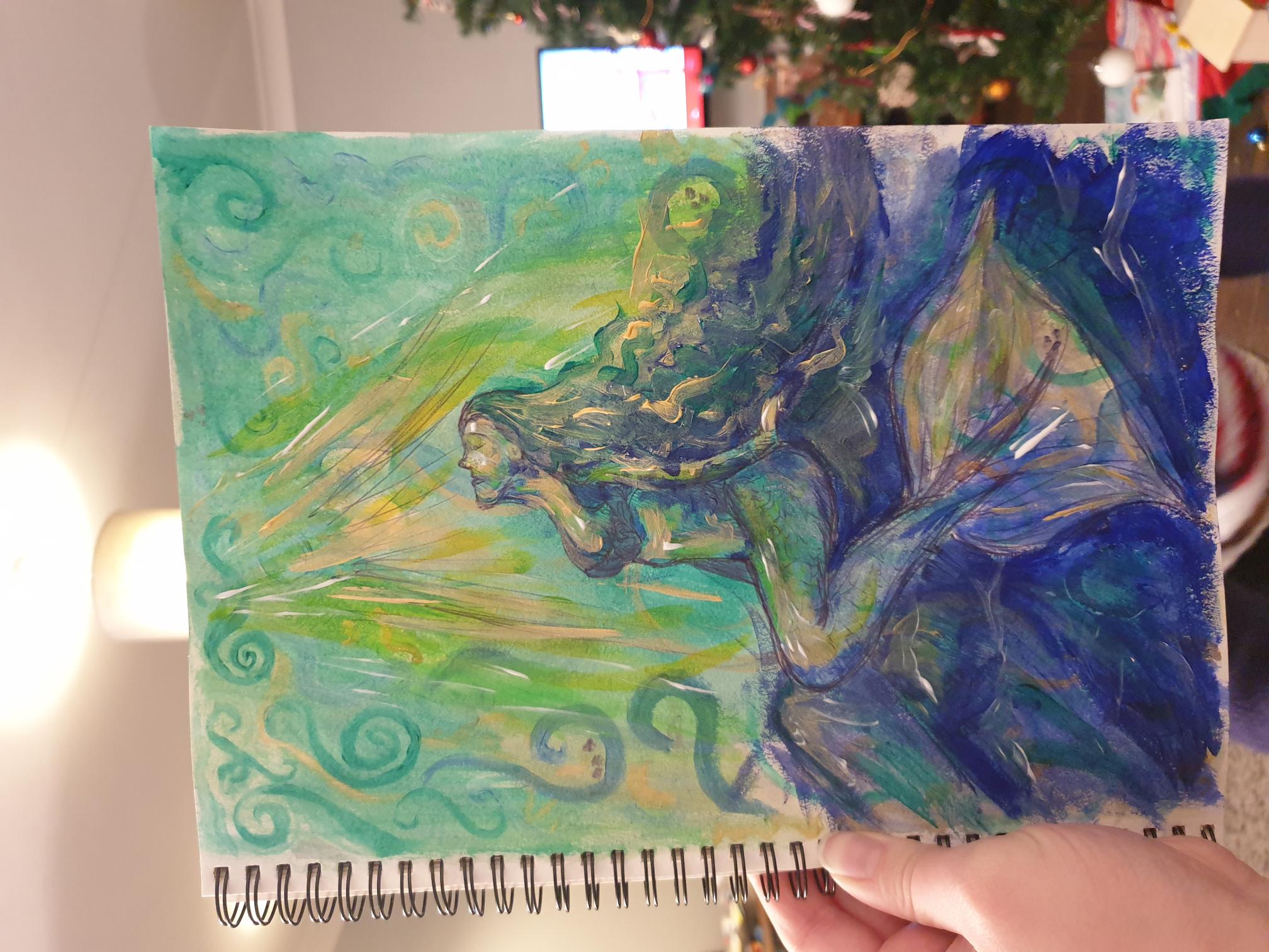 Mermaid acrylic painting